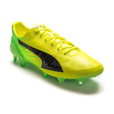PUMA Evospeed 17 SL FG Firm Ground Soccer Cleats - Safety Yellow/Black/Green Gecko
