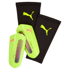 PUMA Ultra Light Sleeve Shin Guards Yellow Alert/Aged Silver