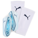 PUMA Ultra Light Sleeve Soccer Shin Guards - Icy Blue/White