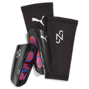PUMA Neymar JR Ultra Light Sleeve Soccer Shin Guards - Black/Red/Blue