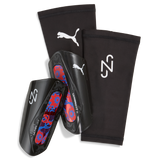 PUMA Neymar JR Ultra Light Sleeve Soccer Shin Guards - Black/Red/Blue
