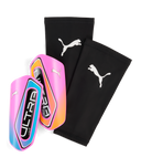 PUMA Ultra Light Sleeve Soccer Shin Guards - Blue/Pink/Lime