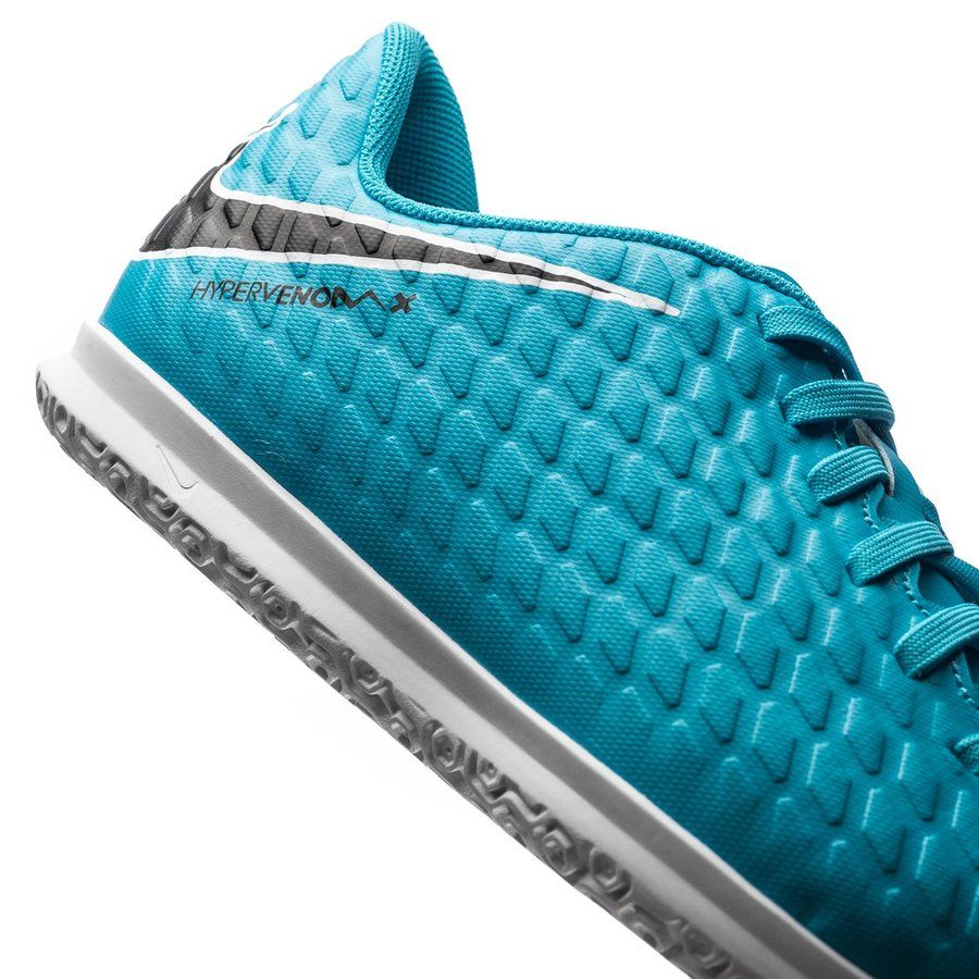 Nike Jr HypervenomX Phade III IC Indoor Soccer Shoes - White/Black/Photo Blue