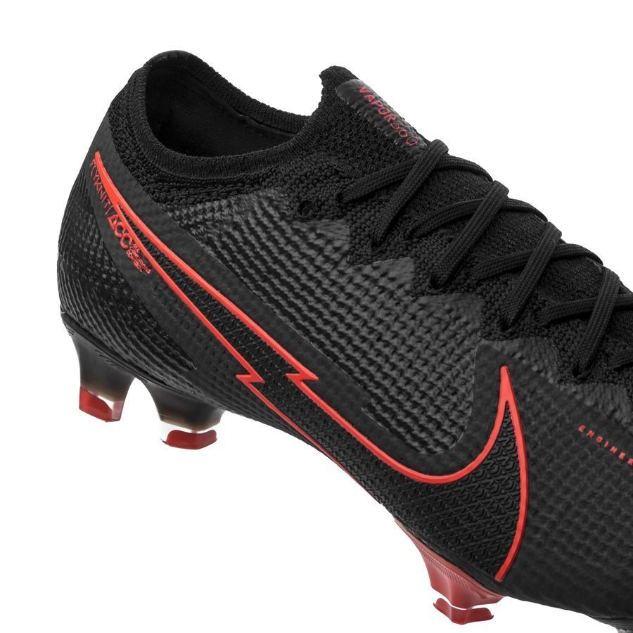 Nike Mercurial Vapor 13 Elite FG Firm Ground Men's Soccer Cleats - Black/Chile Red/Dark Smoke Grey/Chile Red