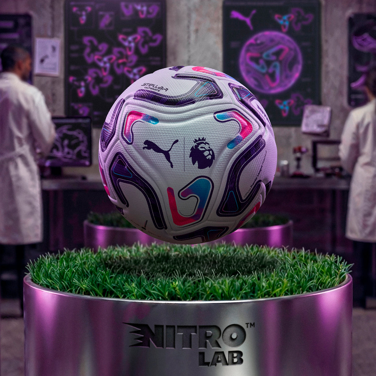 Balón de Fútbol PUMA Stellar Nitro Ultimate PL Reactivity - Blanco/Multicolor