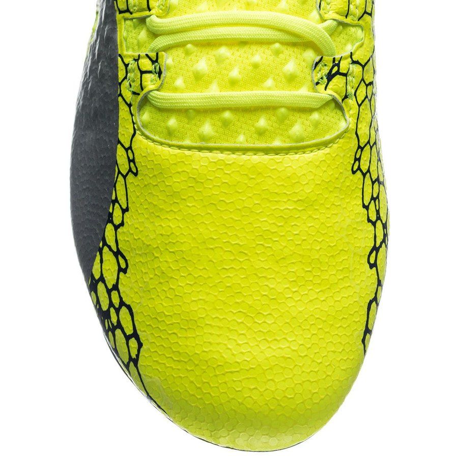 PUMA Evopower Vigor 1 Graphic FG Firm Ground Soccer Cleats - Safety Yellow/Silver