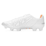 PUMA Evopower 1.2 Leather FG Firm Ground Soccer Cleats - White/Metallic White/Fluo Orange