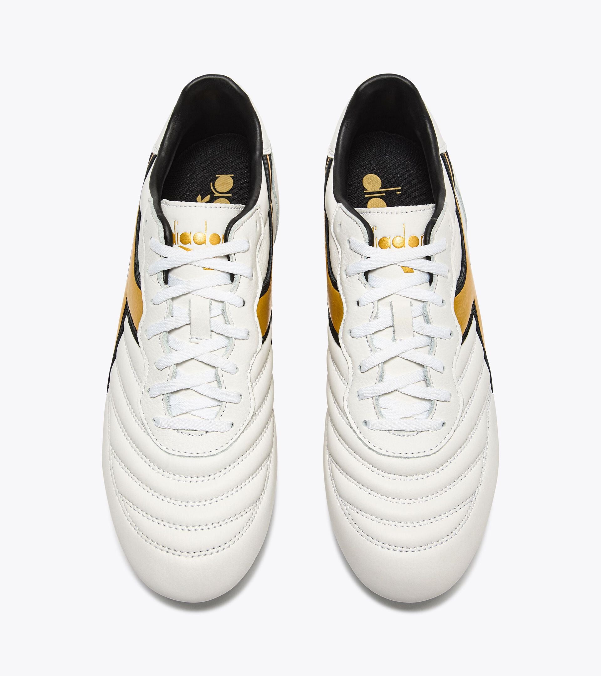 Diadora Brasil LT + MDPU Firm Ground Football Boots White/Gold