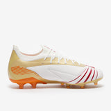 Tacos de fútbol Diadora Maximus Elite Pro SLX FG para terreno firme - Blanco/Chili Pepper/Naranja Russet