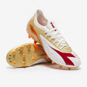 Tacos de fútbol Diadora Maximus Elite Pro SLX FG para terreno firme - Blanco/Chili Pepper/Naranja Russet
