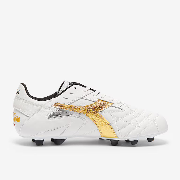 Diadora Match Winner Made in Italy OG LT+ MDPU Firm Ground Soccer Cleats - White/Gold
