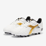 Diadora Match Winner Made in Italy OG LT+ MDPU Firm Ground Soccer Cleats - White/Gold