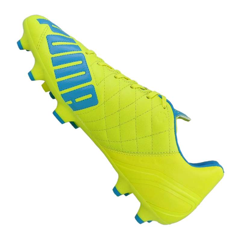 PUMA Evospeed 3.4 Lth FG Men's Soccer Cleats - Safety Yellow