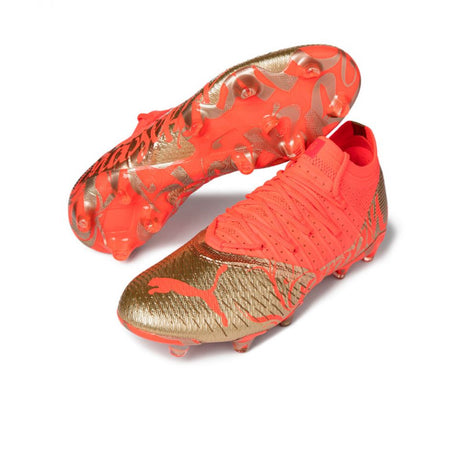 PUMA Future Z 1.4 Neymar JR FG/AG Botas de fútbol para terreno firme - Fiery Coral/Dorado