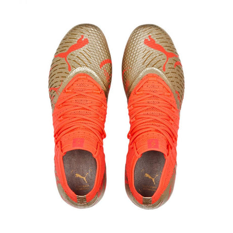 PUMA Future Z 1.4 Neymar JR FG/AG Botas de fútbol para terreno firme - Fiery Coral/Dorado