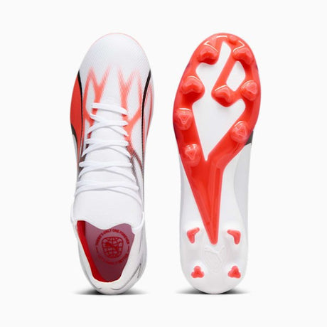 PUMA Ultra Match FG/AG Firm Ground Cleats - White/Black/Fire Orchid