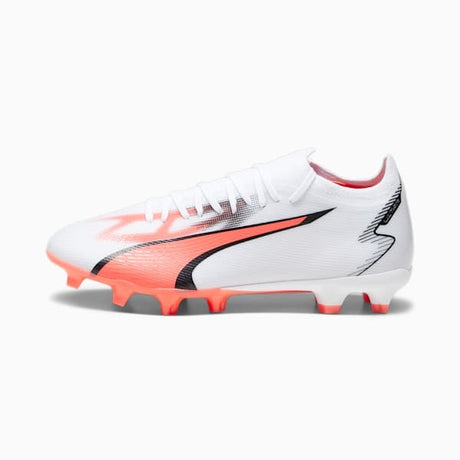 PUMA Ultra Match FG/AG Firm Ground Cleats - White/Black/Fire Orchid