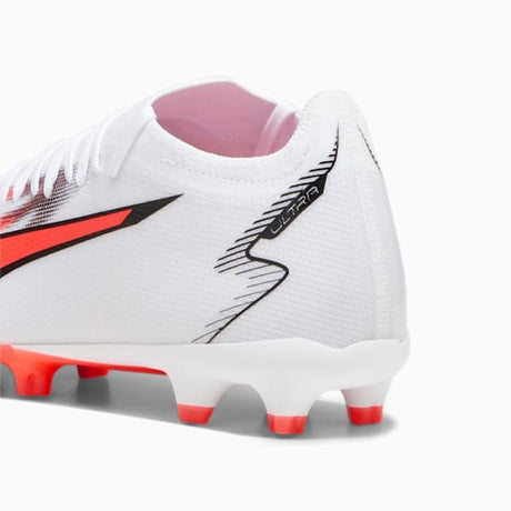 PUMA Ultra Match FG/AG Firm Ground Cleats - White/Black/Fire Orchid