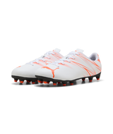 Tacos de fútbol PUMA Attacanto FG/AG JR - Blanco/Rojo Brillante