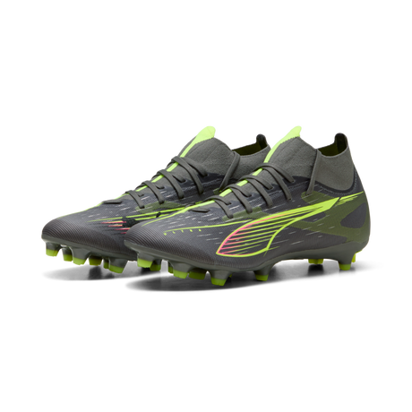 PUMA 5 Match + FG/AG Women's Firm/Multi-Ground Soccer Cleats - Matte Aged Silver/Yellow Alert/Aged Silver