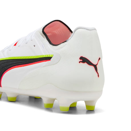 PUMA King 20 Ultimate FG/AG Firm/Multi-Ground Men's Soccer Cleats - White/Red/Yellow