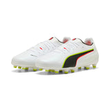 PUMA King 20 Ultimate FG/AG Firm/Multi-Ground Men's Soccer Cleats - White/Red/Yellow
