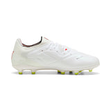 PUMA King 20 Ultimate FG/AG Firm/Multi-Ground Men's Soccer Cleats - White/Red/Yellow