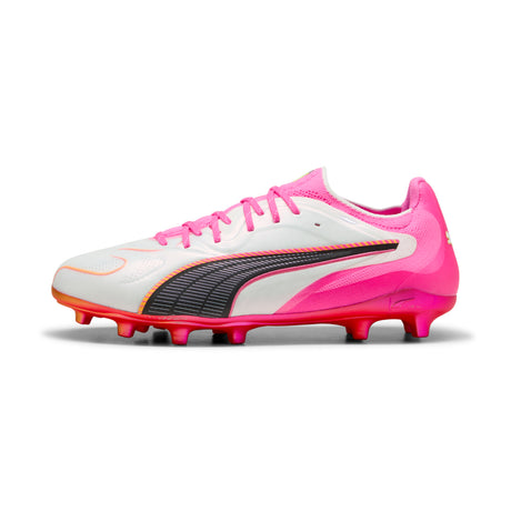 PUMA King 20 Ultimate FG/AG Firm Ground/Artificial Ground Men's Soccer Cleats - White/Pink/Aqua