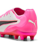 PUMA King 20 Ultimate FG/AG Firm Ground/Artificial Ground Men's Soccer Cleats - White/Pink/Aqua