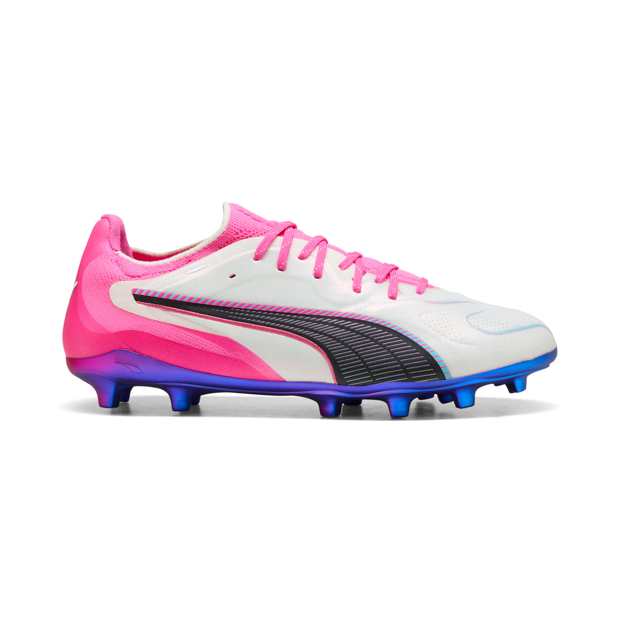 PUMA King 20 Ultimate FG/AG Firm Ground/Artificial Ground Men's Soccer Cleats - White/Pink/Aqua