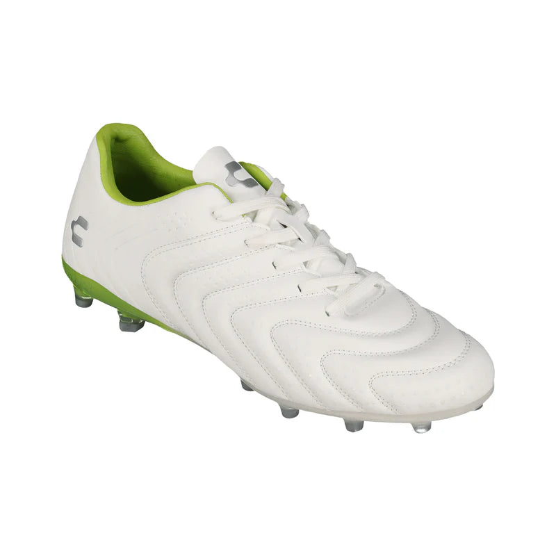 Charly Encore FG Firm Ground Football Boots White/Green