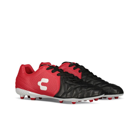 Tacos de fútbol Charly Legendario LT FG 2.0 para terreno firme - Negro/Rojo