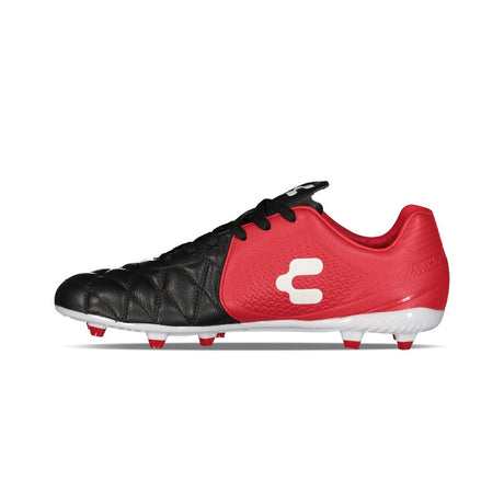 Tacos de fútbol Charly Legendario LT FG 2.0 para terreno firme - Negro/Rojo