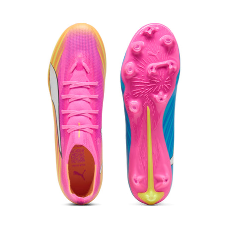 Tacos de fútbol PUMA Ultra 6 Match FG/AG de terreno firme/césped artificial para hombre - Rosa/Blanco
