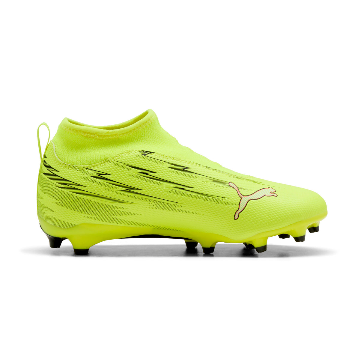 PUMA Ultra 6 Match+ Laceless FG/AG Firm/Multi-Ground Youth Soccer Cleats - Yellow/Black
