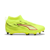 PUMA Ultra 6 Match+ Laceless FG/AG Firm/Multi-Ground Youth Soccer Cleats - Yellow/Black