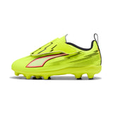 PUMA Ultra 6 Play V FG/AG RB Firm/Multi-Ground Youth Soccer Cleats - Yellow/Black/Red