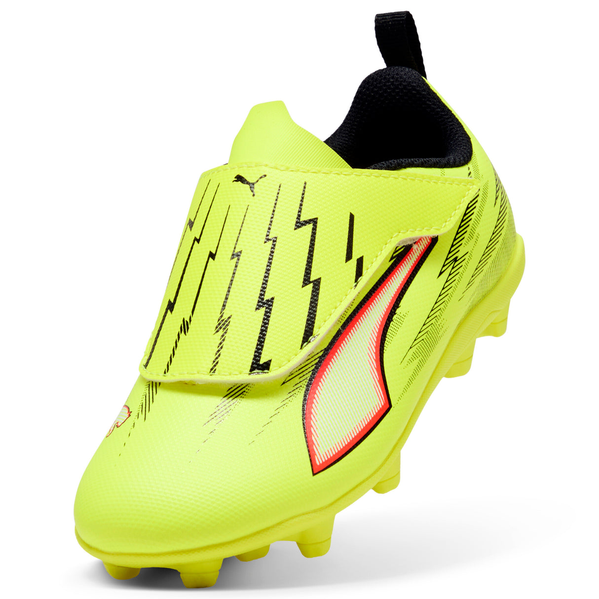 PUMA Ultra 6 Play V FG/AG RB Firm/Multi-Ground Youth Soccer Cleats - Yellow/Black/Red