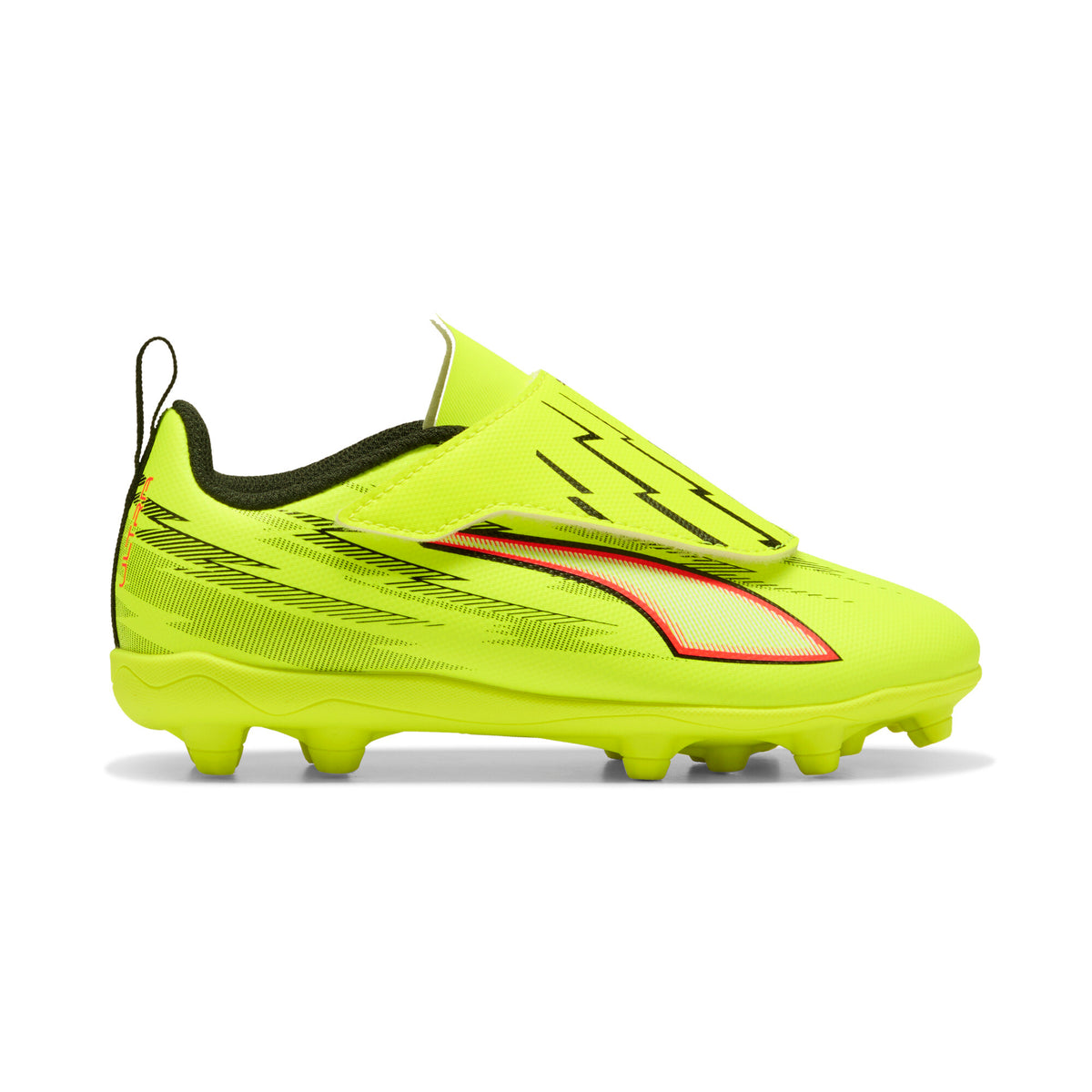 PUMA Ultra 6 Play V FG/AG RB Firm/Multi-Ground Youth Soccer Cleats - Yellow/Black/Red