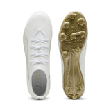PUMA Ultra 6 Pro FG/AG Firm/Multi-Ground Men's Soccer Cleats - White/Gold/Black