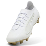 PUMA Ultra 6 Pro FG/AG Firm/Multi-Ground Men's Soccer Cleats - White/Gold/Black