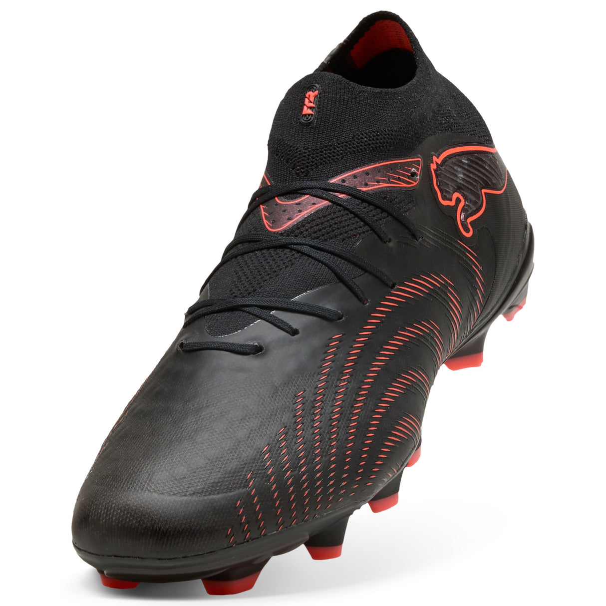 PUMA Future 9 Pro FG/AG Firm Ground/Artificial Ground Men's Soccer Cleats - Black/Red/Gray