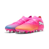 Tacos de fútbol PUMA Future 9 Pro FG/AG para hombre, terreno firme/artificial - Rosa/Turquesa/Blanco