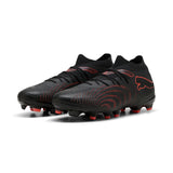 PUMA Future 9 Match FG/AG Firm Ground/Artificial Ground Men's Soccer Cleats - Black/Red/Gray