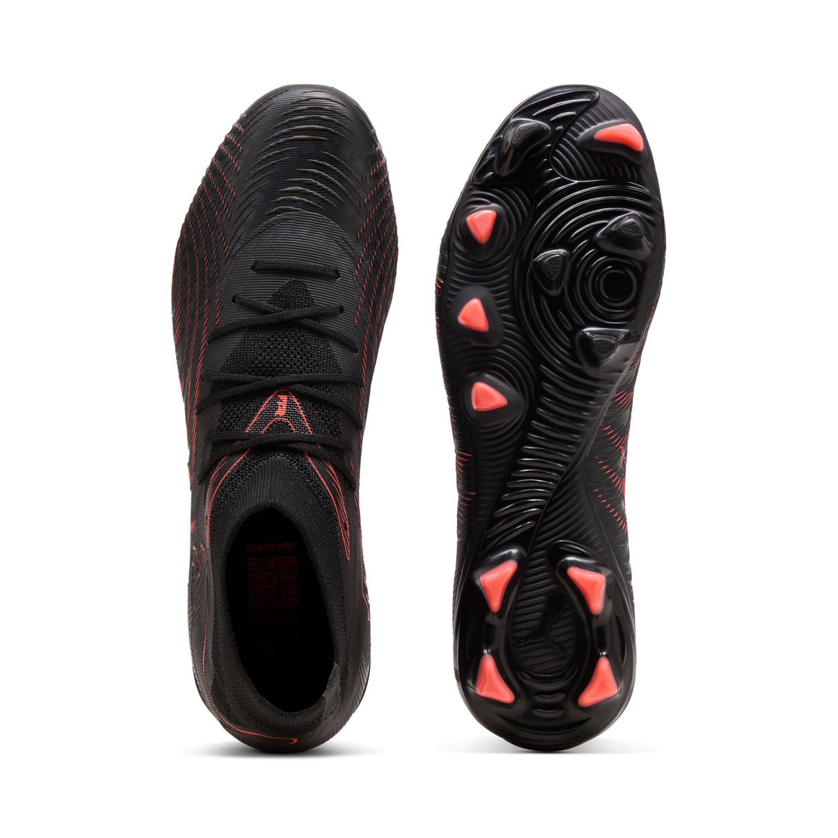 PUMA Future 9 Match FG/AG Firm Ground/Artificial Ground Men's Soccer Cleats - Black/Red/Gray