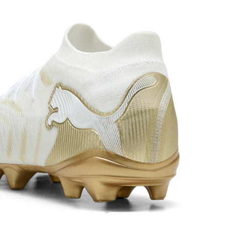 PUMA Future 9 Match FG/AG Firm/Multi-Ground Men's Soccer Cleats - White/Gold/Black