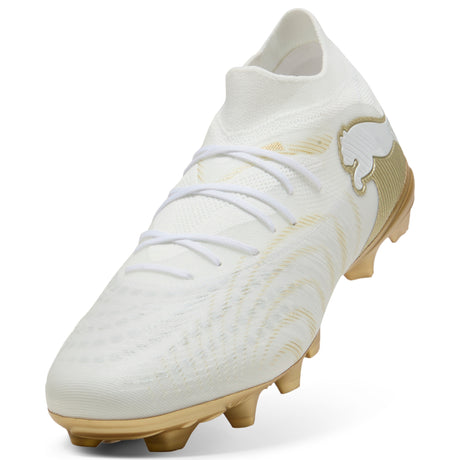 PUMA Future 9 Match FG/AG Firm/Multi-Ground Men's Soccer Cleats - White/Gold/Black