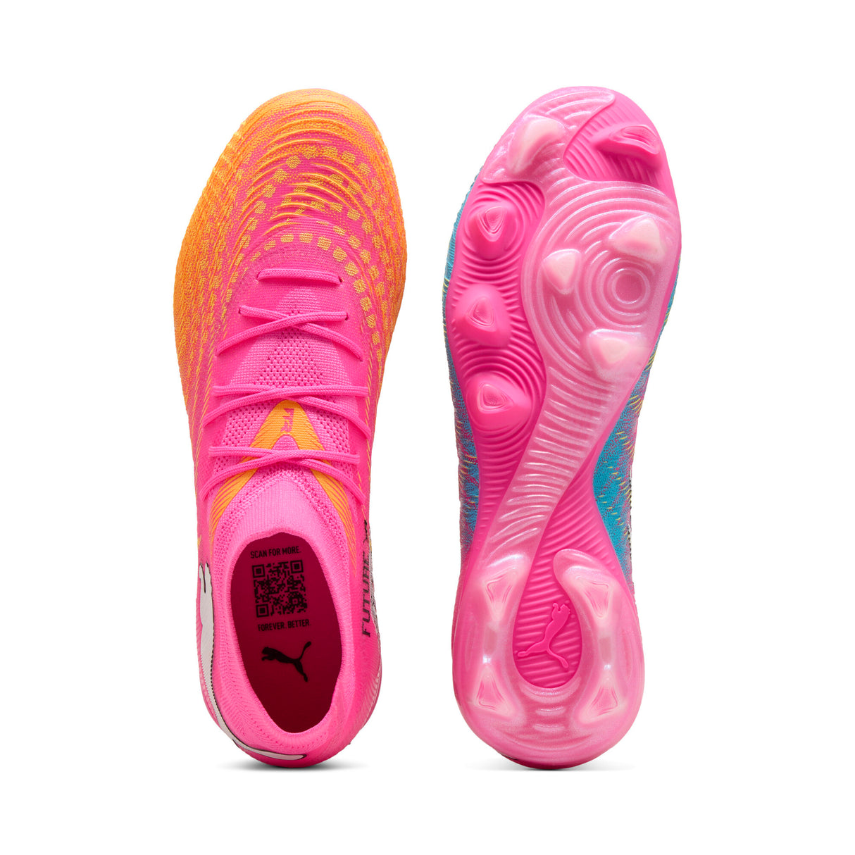 PUMA Future 9 Match FG/AG Firm Ground/Artificial Ground Men's Soccer Cleats - Pink/Aqua/White