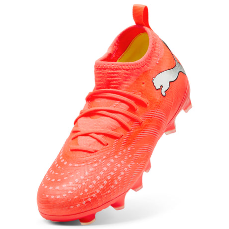 PUMA Future 9 Match FG/AG Firm/Multi-Ground Youth Soccer Cleats - Red/White/Black