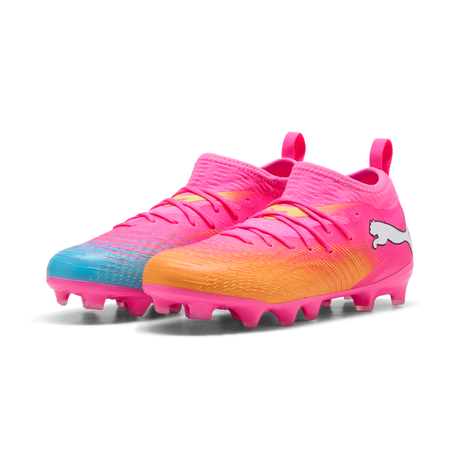 PUMA Future 9 Match FG/AG Firm Ground/Artificial Ground Youth Soccer Cleats - Pink/Aqua/White